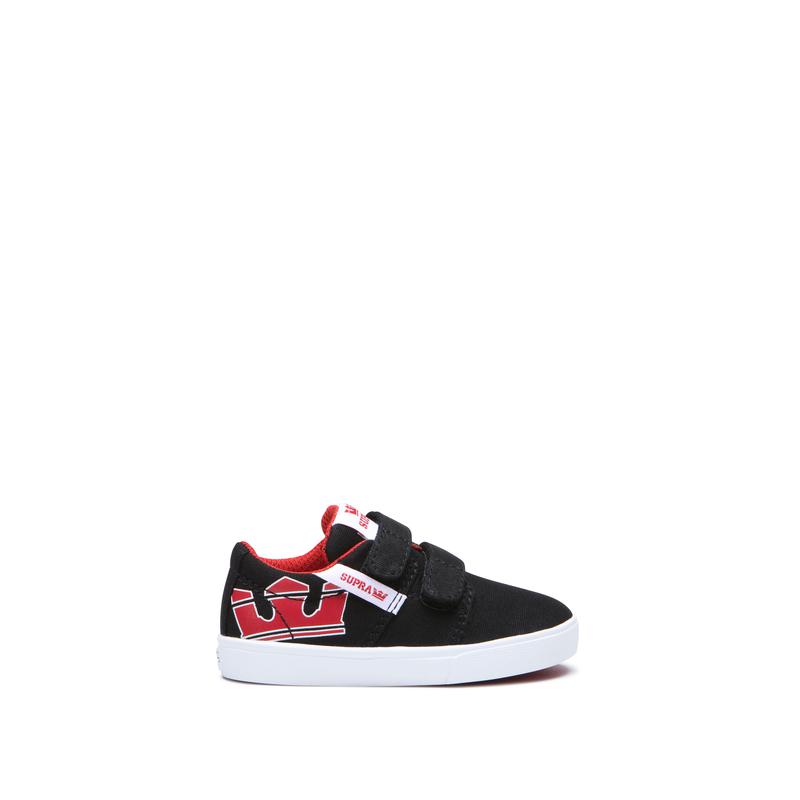 Supra STACKS II V Sneaker Low Kinder Schwarz / Rot Kaufen UKZLT2719